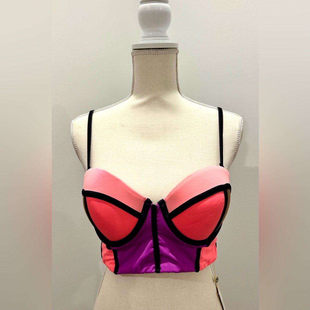 MAAJI Color Block Bikini Top XL Removable/Adjustable Straps NWT